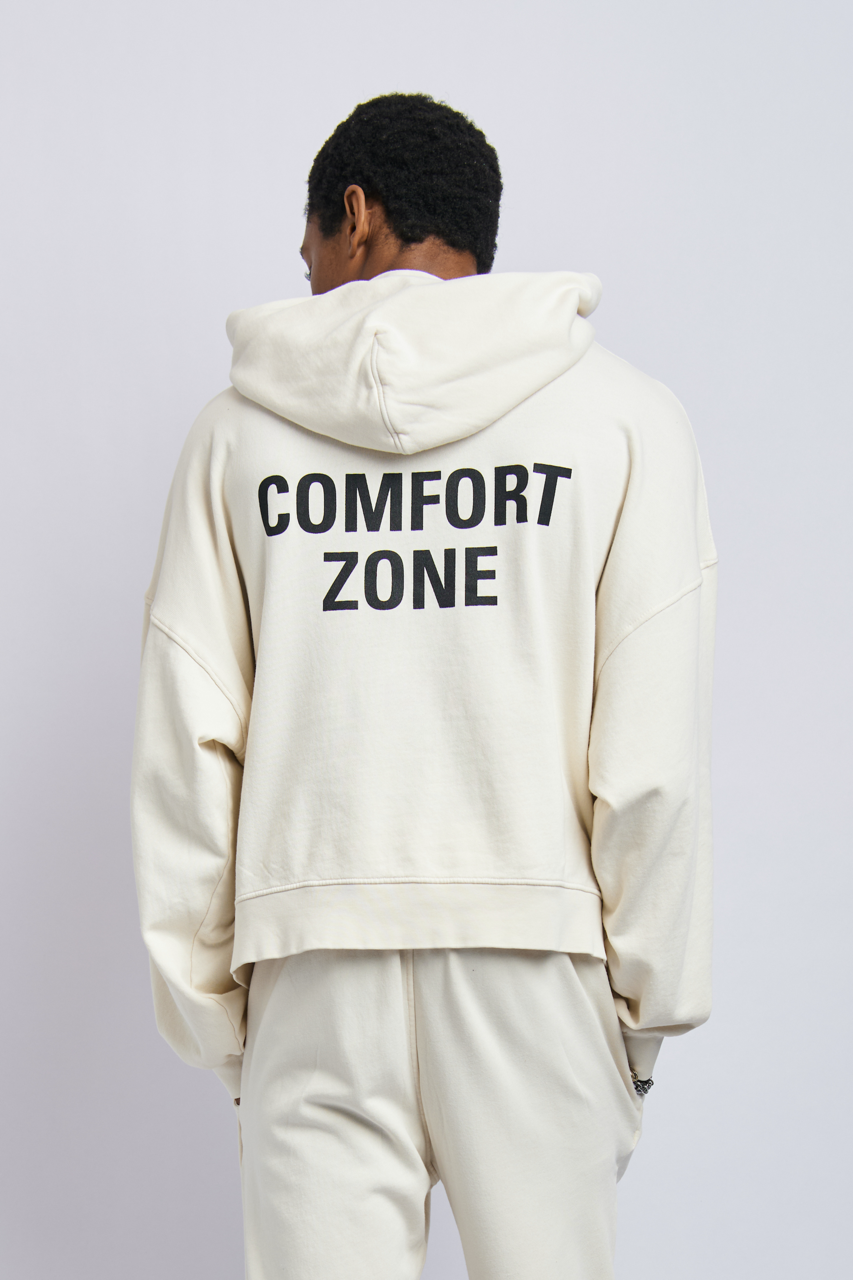 Men's Organic Comfort Zone Print Hoodie, Alabaster White