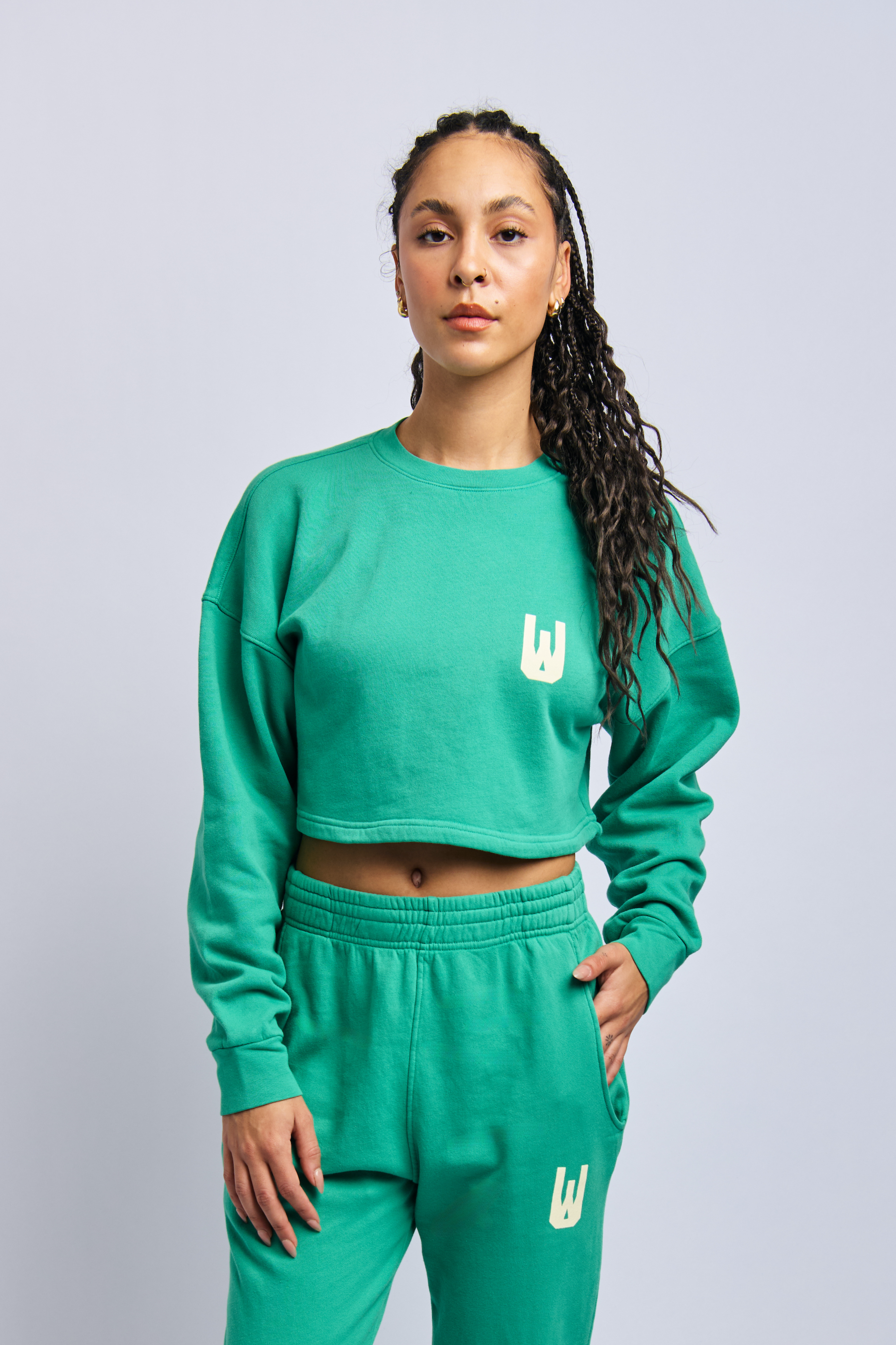 Organic Icon Print Sweatshirt, Digital Green