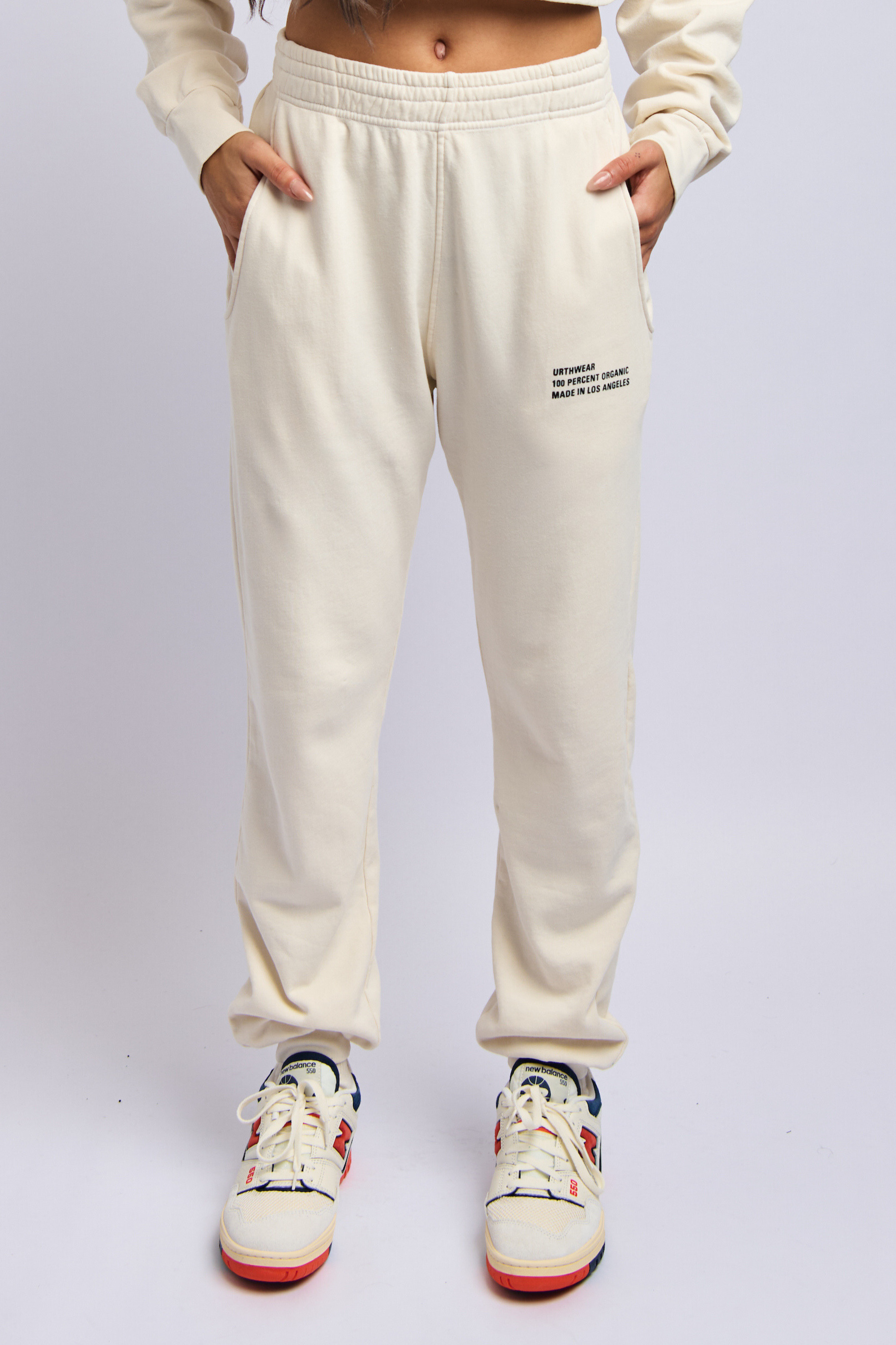 Women's Organic Origins Print Sweatpants, Alabaster White