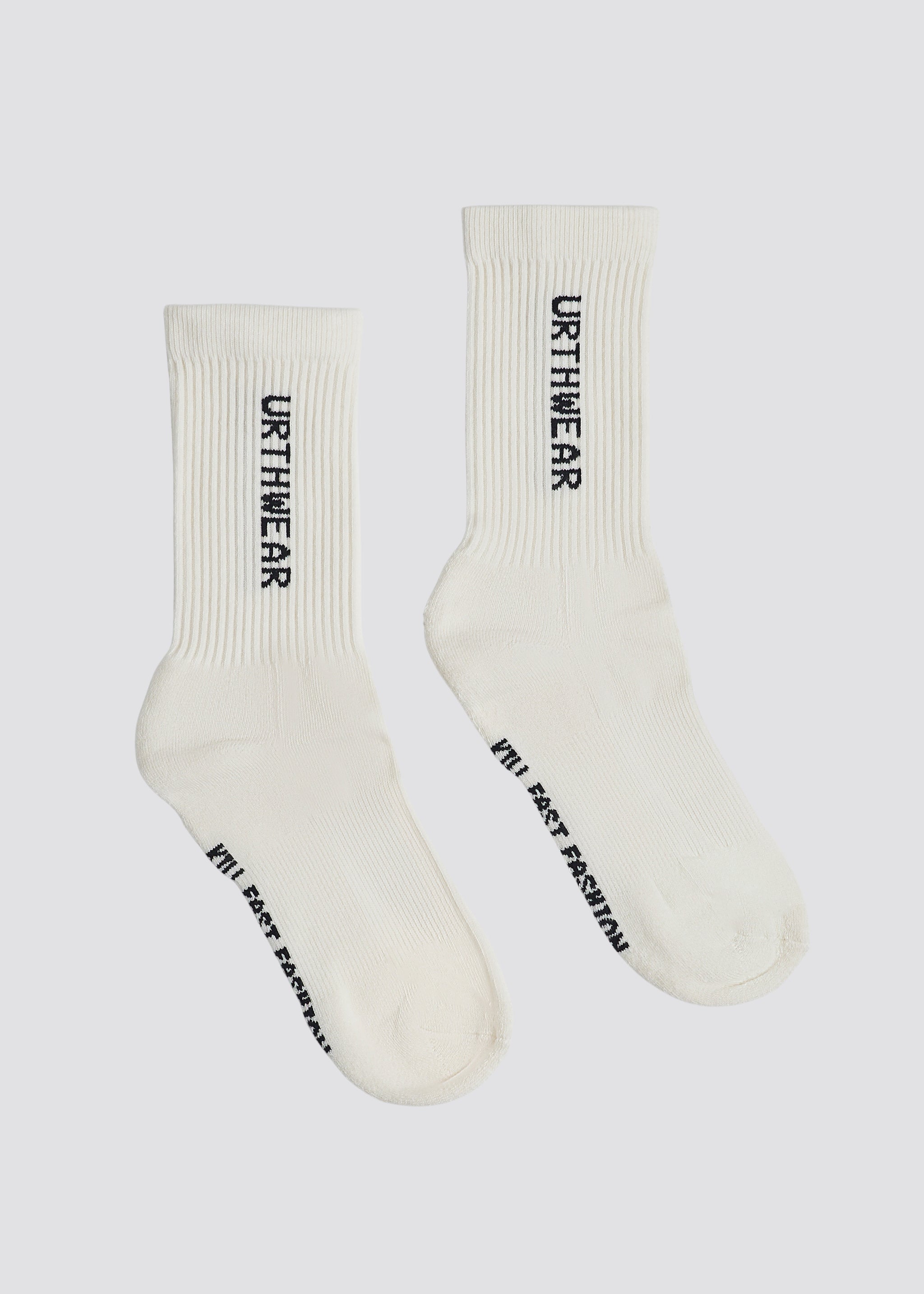 Vertical Street Crew Socks, Ivory White