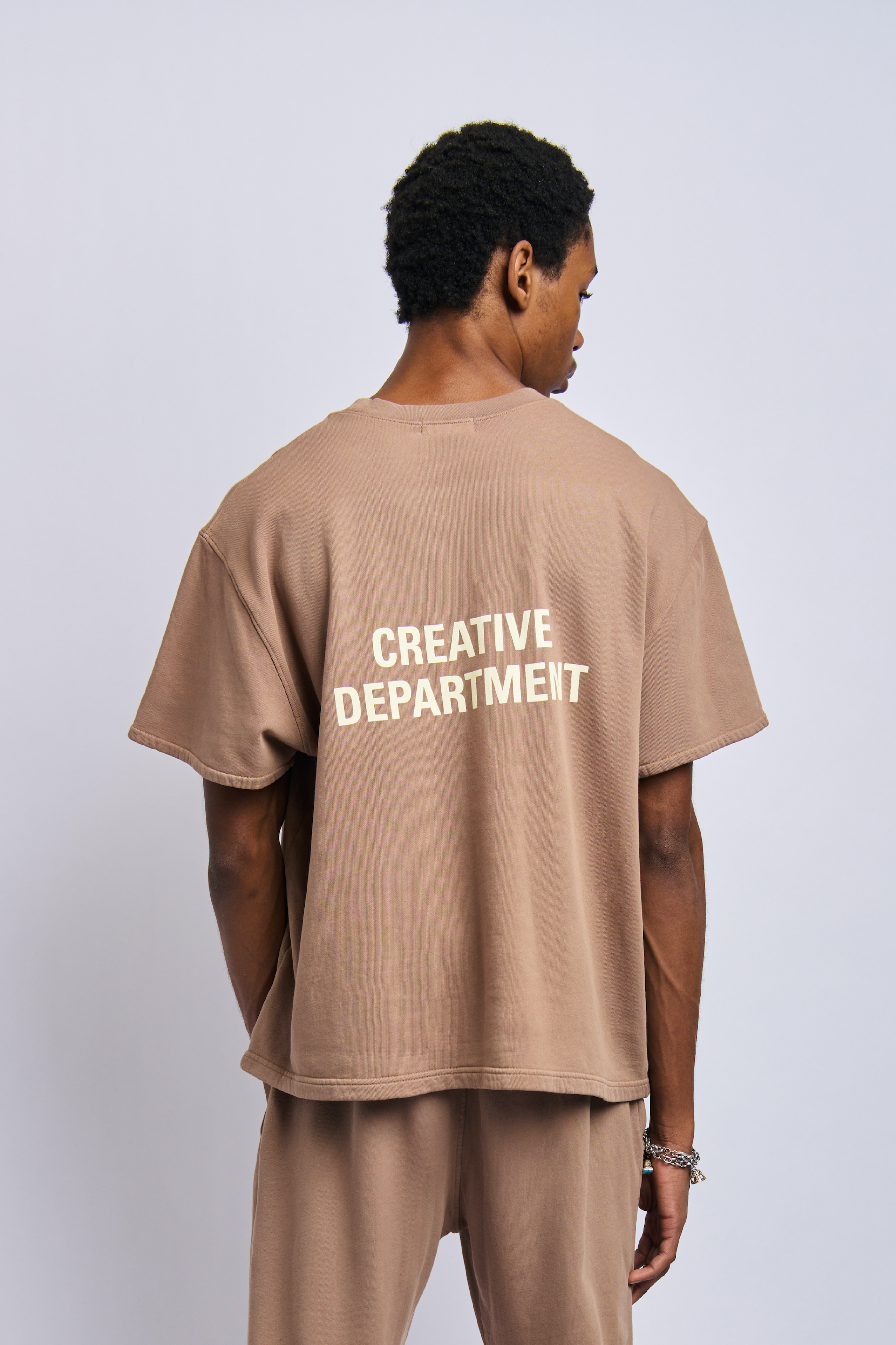 Organic Creative Dept Print Fleece Tee, Desert Clay