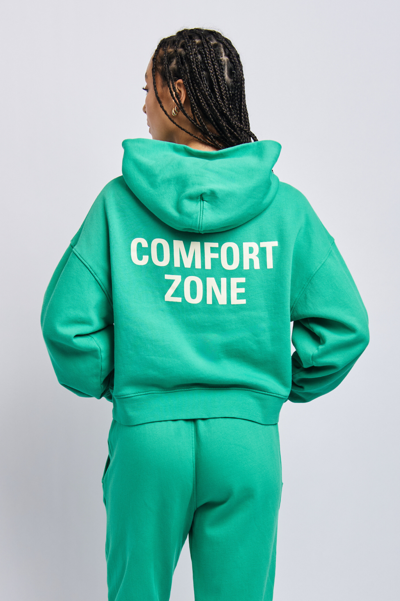 Women's Organic Comfort Zone Print Hoodie, Digital Green