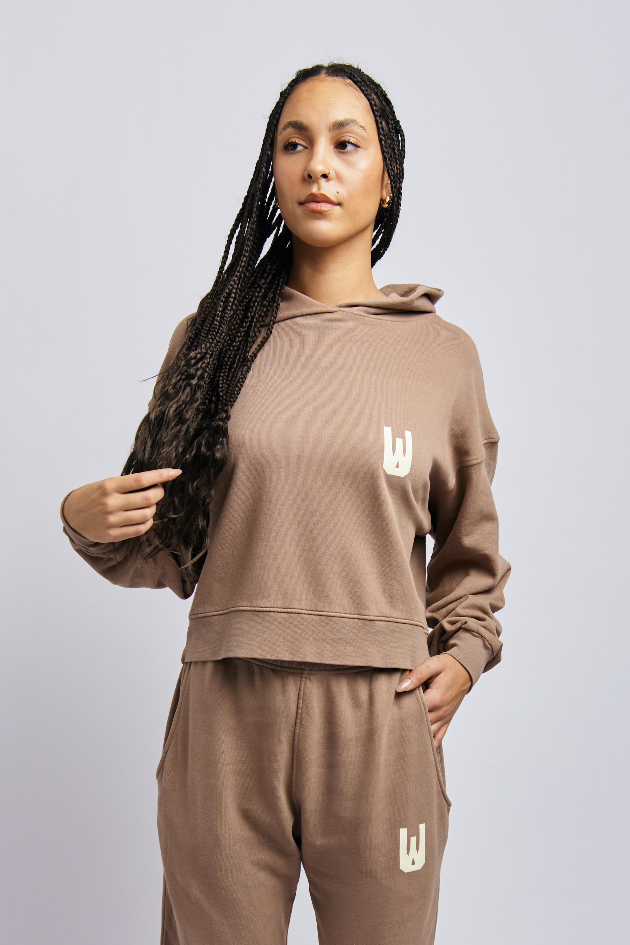 Women's Organic Icon Print Hoodie, Desert Clay