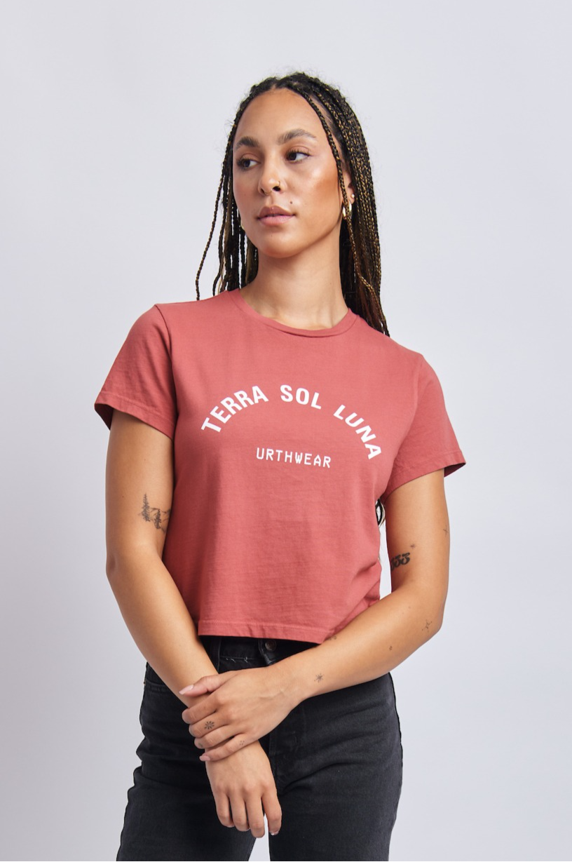 Terra Sol Luna Crew Tee, Ash Red