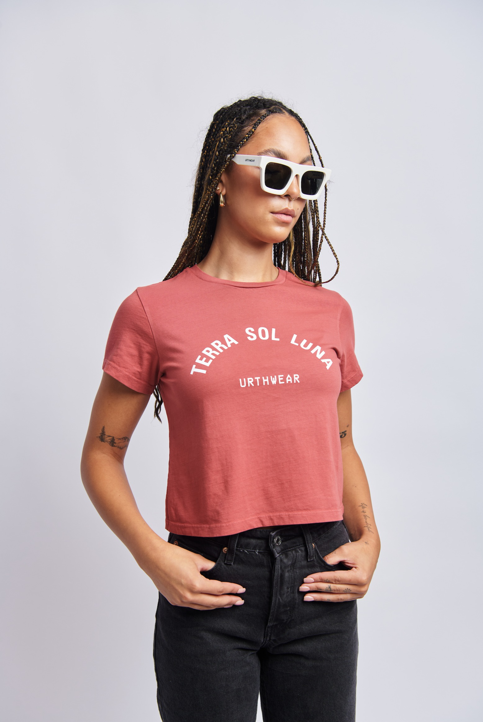 Terra Sol Luna Crew Tee, Ash Red