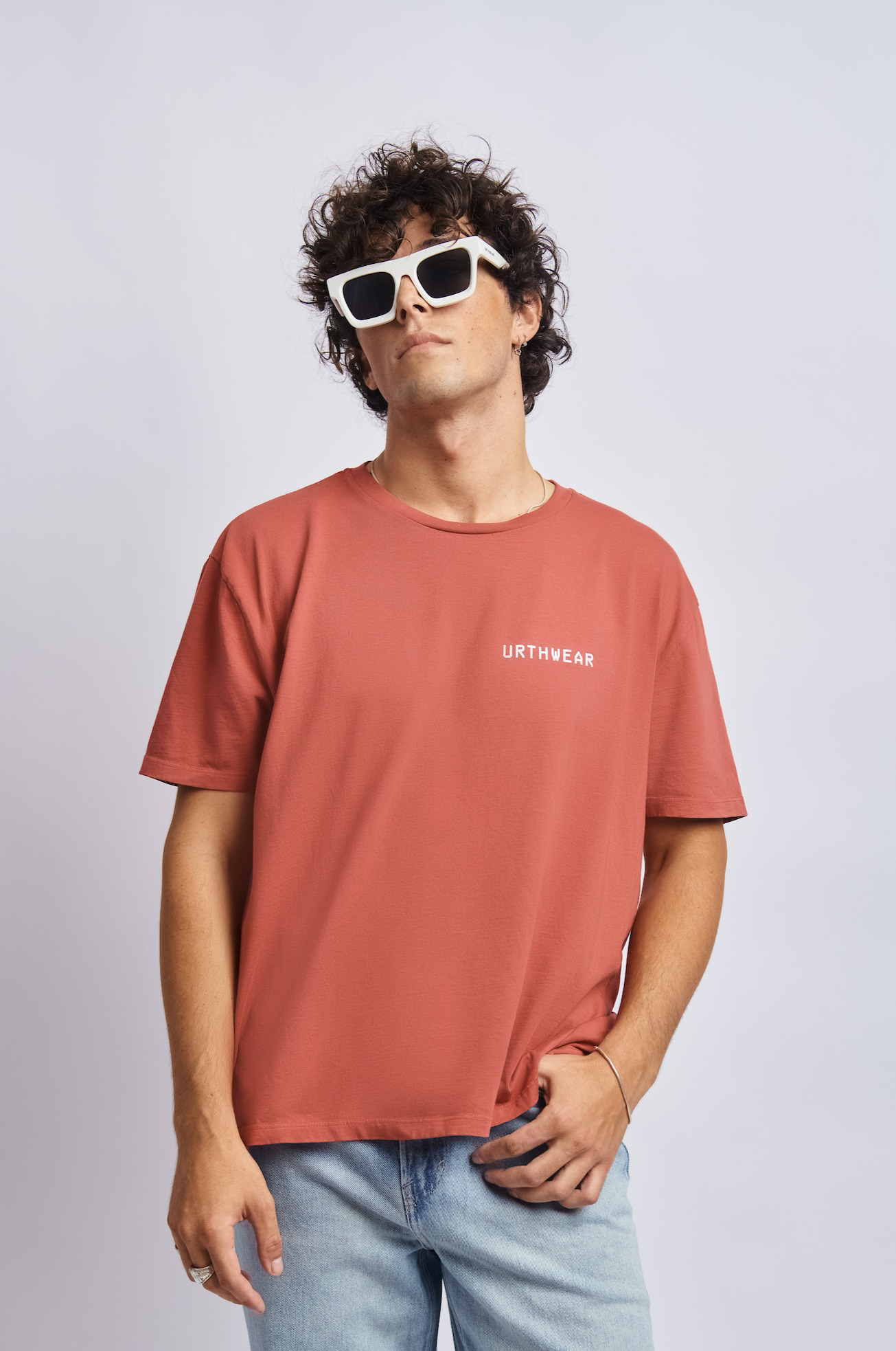 Mortal Planet Relaxed Tee, Ash Red