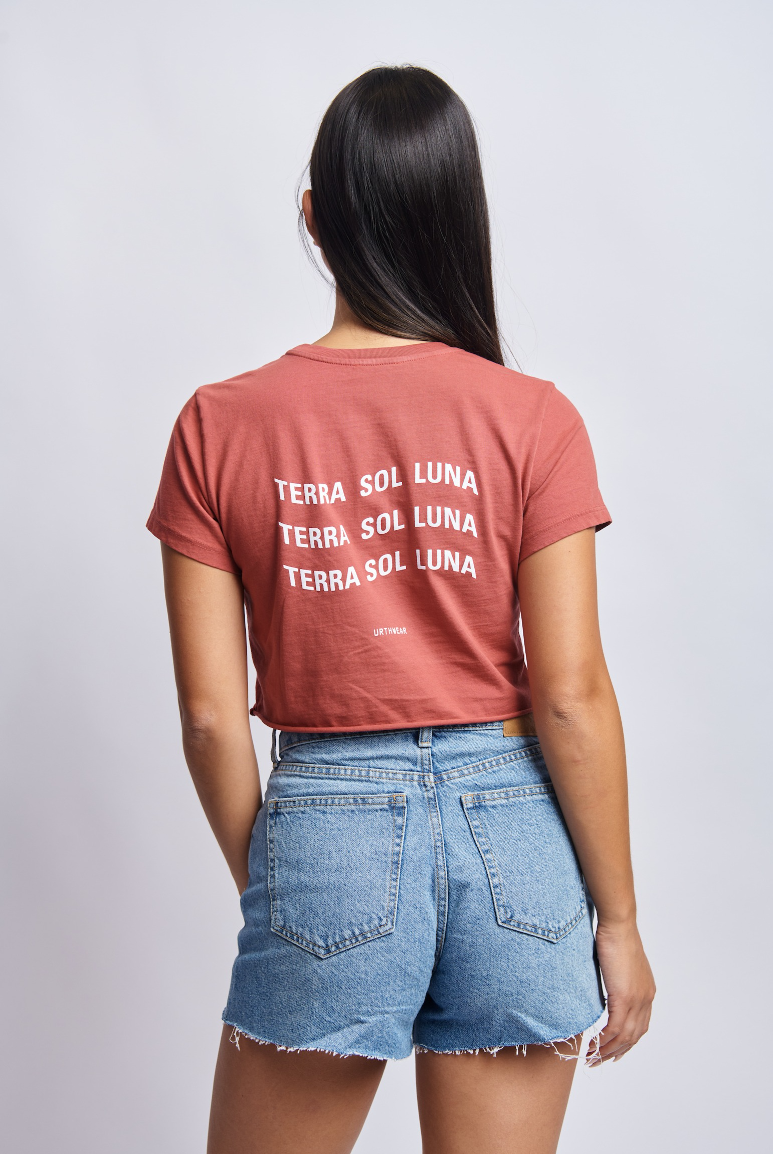 Terra Sol Luna Cropped Tee, Ash Red