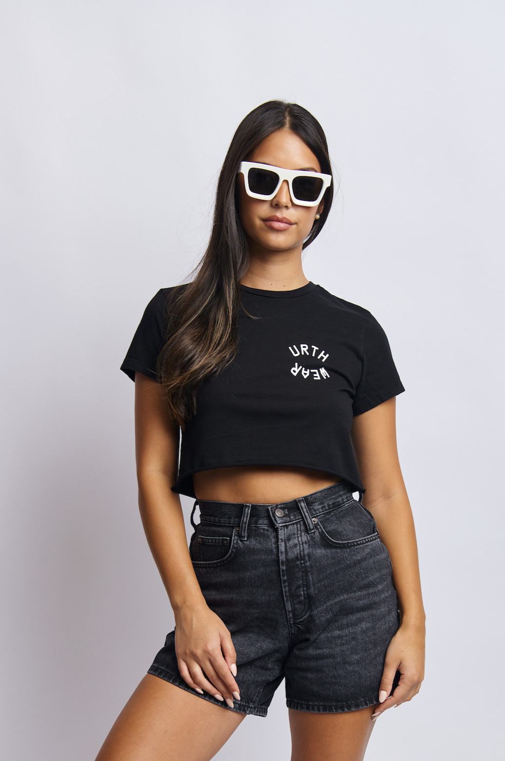 Mortal Planet Cropped Tee, Super Black