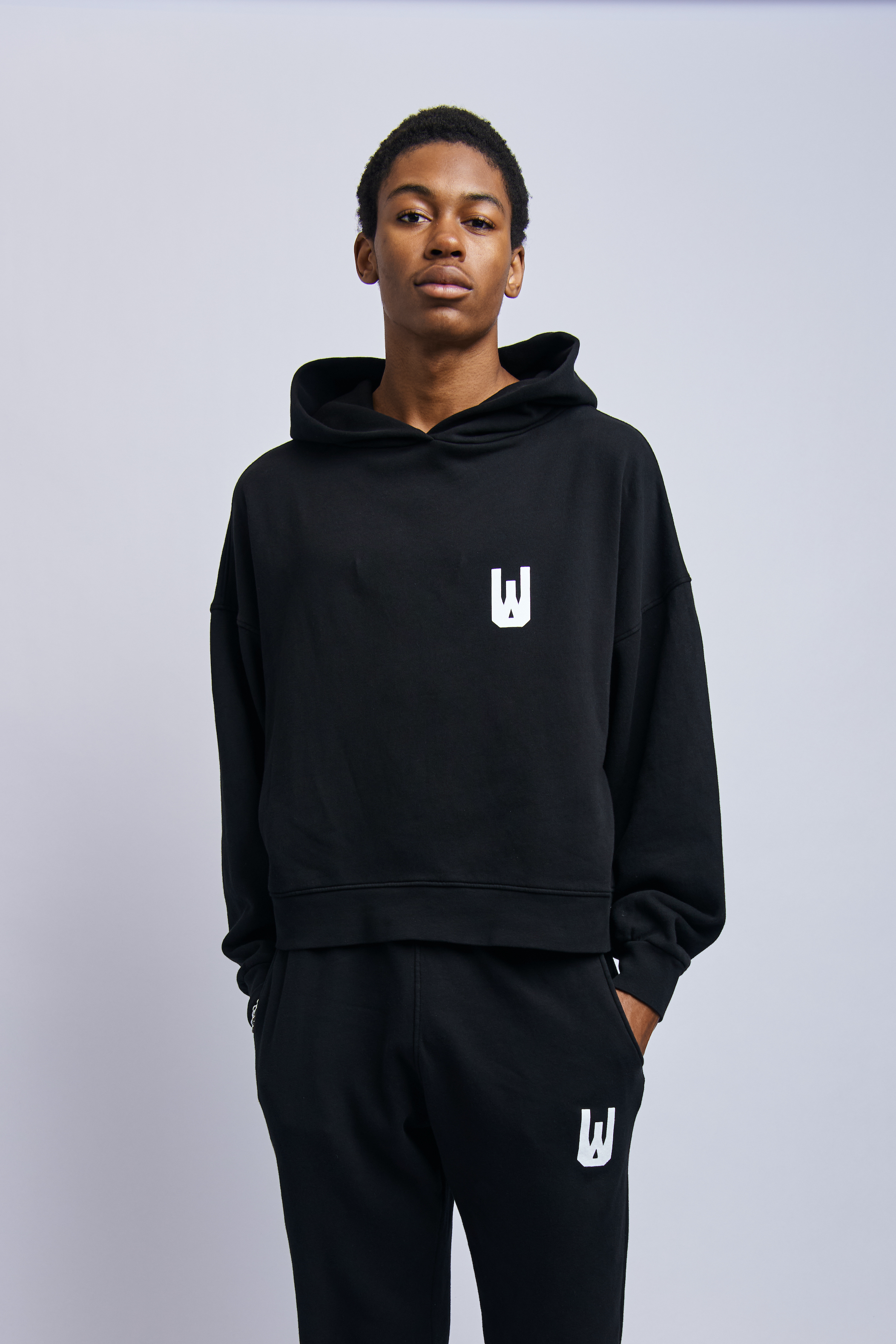 Men's Organic Icon Print Hoodie, Super Black