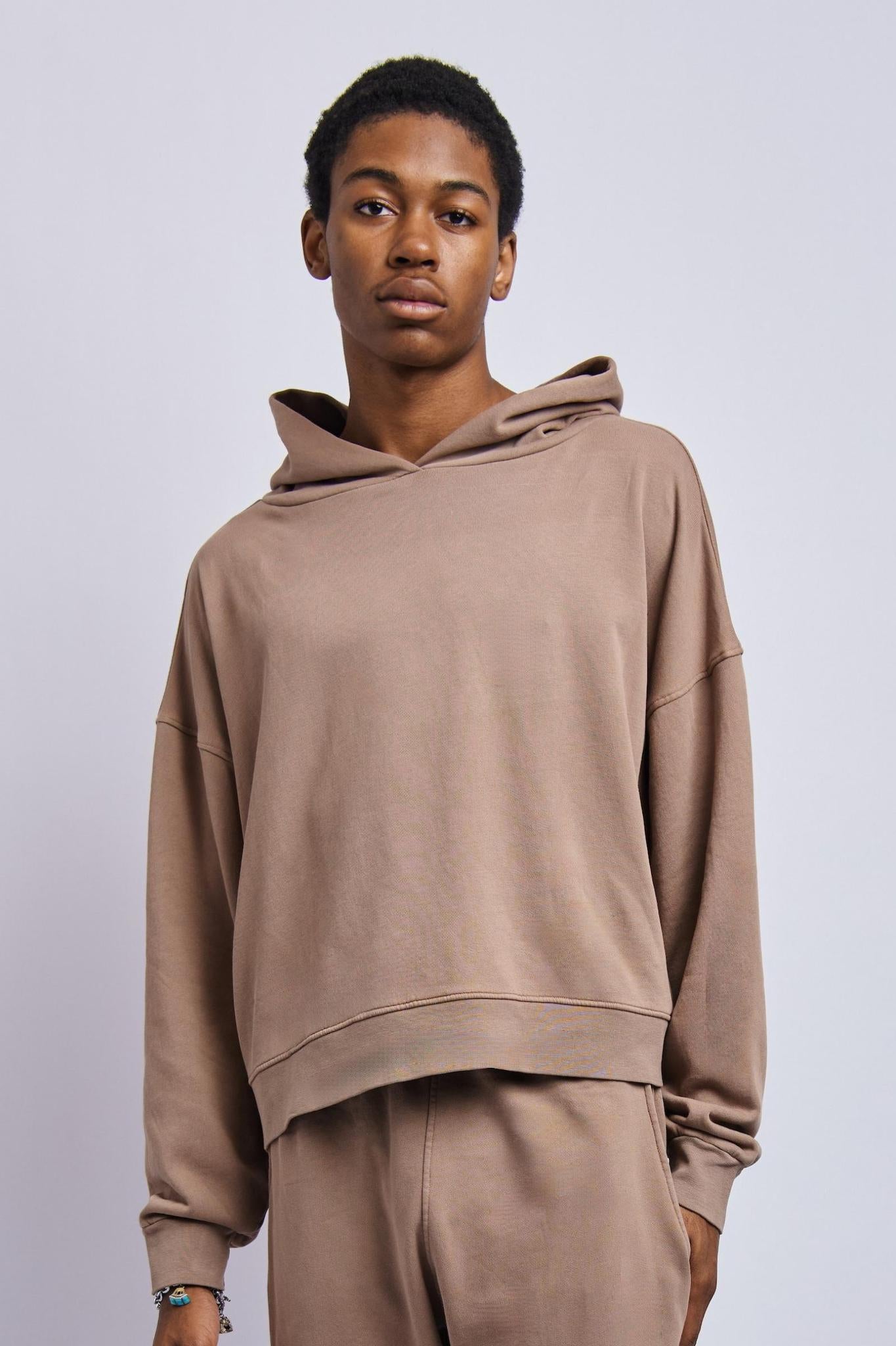 Men's Organic Cropped Hoodie, Desert Clay