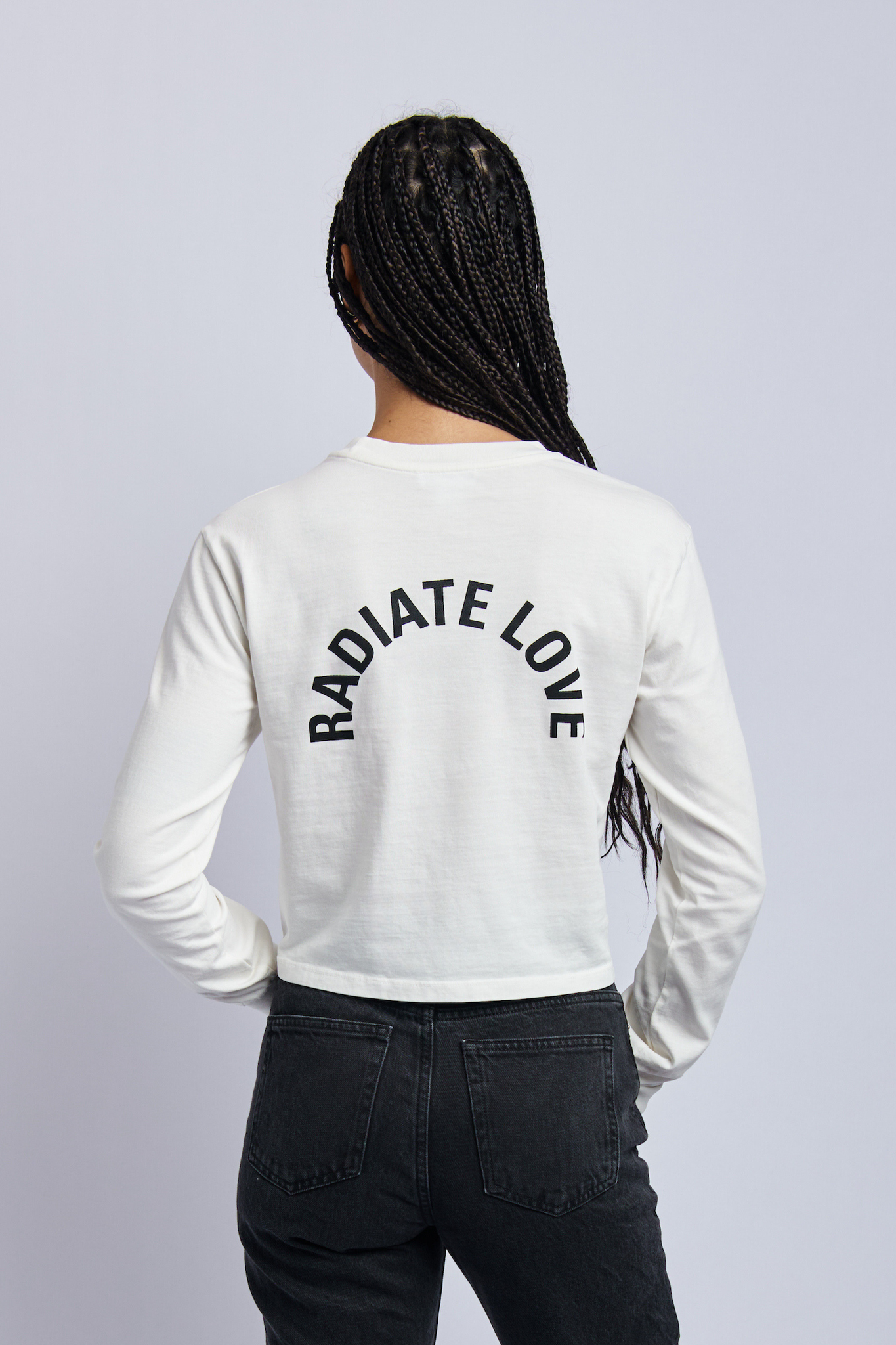 Organic Radiate Love Long Sleeve, Lunar White