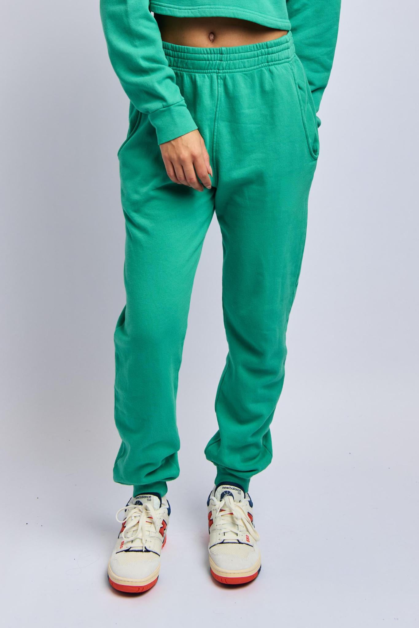 Women's Organic Sweatpants, Digital Green